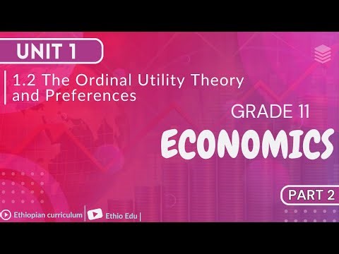 Grade 11 Economics Unit 1 _ 1.2 The Ordinal Utility Theory and Preferences | part 2 #ethioedu