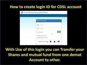 Create Login ID for CDSL Account