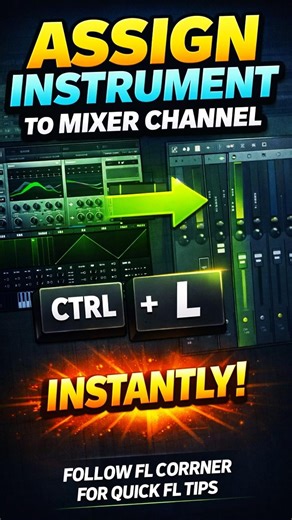 Assign Any Instrument to Mixer in 1 Second #flstudio #musicproducer