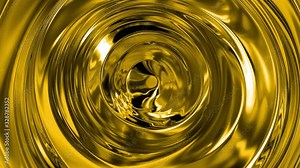 Abstract 3D liquid gold background textures. Liquid with color reflection. Background render animation. Seamless loop. 4K.