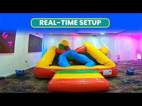Bouncy Castle Setup in Real Time! 🌈 Rainbow Activity Castle Full Install