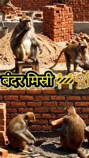 Boss Monkey 😈🚬 | AI Monkey Construction Viral Short #shorts