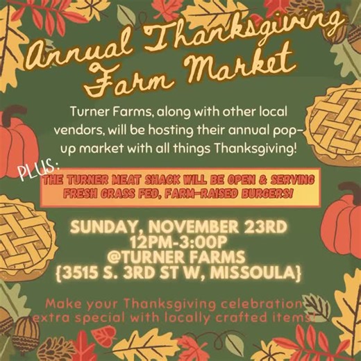 Mark your calendars! 🍂 🦃 It’s our annual Thanksgiving Pop-Up Farm Market! Coming Sunday, November 23rd from 12-3pm at the Farm! We’ll have other local vendors with awesome items for your holiday celebrations, plus the Turner brothers will be grilling up some of their fabulous grassfed, farm-raised hamburgers! We will have our seasonal farm-made jams & jellies…Cranberry Jalapeño and lots more! AND drumroll please…our popular Apple Pie Filling will also be available at this market! 🍎 🥧 Bring y