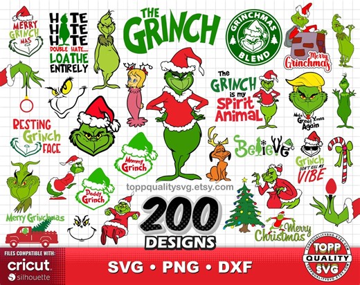 Grinch Christmas 200 Cliparts Bundle: SVG Cut Files for Cricut / Silhouette (craft Supply) - Etsy Australia