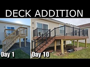 Building an Addition to Existing Deck in 10 Days | DIY Step by Step