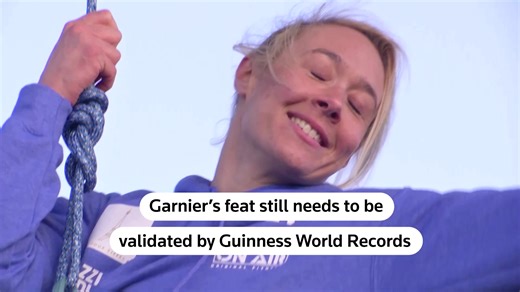 4.9K views · 35 reactions | French athlete Anouk Garnier attempted to break a rope climbing world record by reaching the second floor of the Eiffel Tower on a 110-meter rope. | Reuters | Facebook