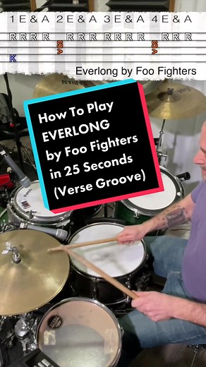 Replying to @devanmanley This has been in my drafts for a while… Nice change of pace, though! Here’s the verse #dreambeat to #everlong by #foofighters #drums #drumset #tutorial