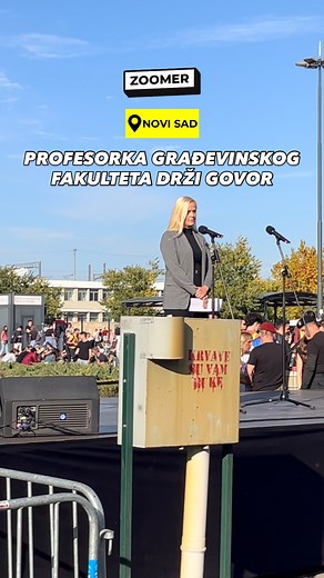 24K views · 326 reactions | Profesorka Građevinskog fakulteta Univerziteta u Beogradu, držala je govor. Naglasila je da je pad nadstrešnice bio sistemski problem. | Zoomer | Facebook