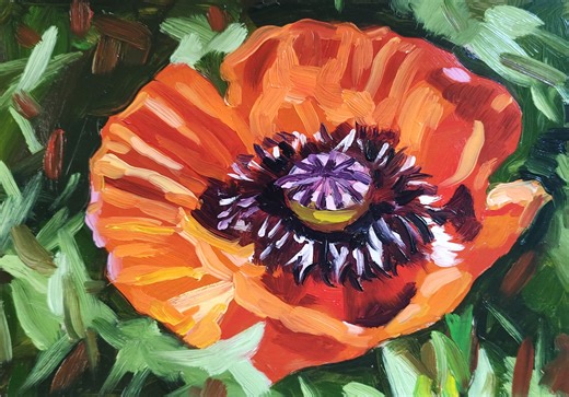 How to Paint a Poppy in Oil. Video: https://www.youtube.com/watch?v=l1WA1ACzZe0 | Painting