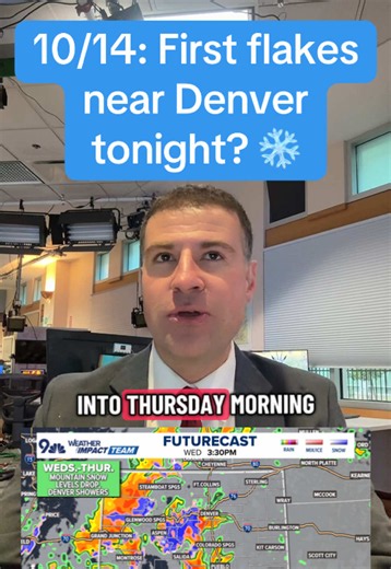 10/14: First flakes near Denver tonight? ❄️ #weather #colorado #denver #snow #fall