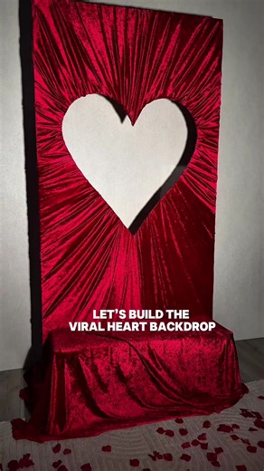 A quick tutorial on how to make the viral draped heart backdrop! Comment if you have any questions:) #heartbackdrop #viralvalentinesdaydiy #weddingbackdrop #photobooth