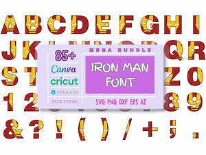 İron Man Fonts Svg Bundle, Alphabet, Letters, Numbers, Svg - Png - Dxf - Eps - Ai, Superhero - Etsy UK