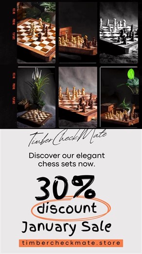 Unleash the elegance on your chessboard! @timbercheckmate January 2024 Sale is here with a royal 30% off on our luxurious boxwood and Whitewood chess sets. Elevate your game in style! #timbercheckmatesale #luxurychesssets #shoptimbercheckmateonline #timbercheckmatesale #newyearsale #newyearsale2024 #shopchessonline #salechesssets #buychesssetsinwholesaleprice