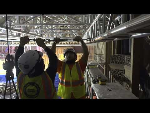 February 2024 Organ Renovation Project: Scrim Install at Washington National Cathedral