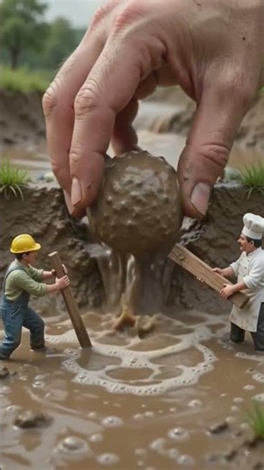 Stopping the Mudflow! 😱🪨 Tiny Workers Rescue #shorts