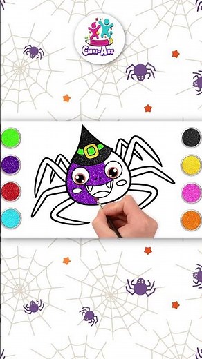 Como Desenhar uma Aranha de Halloween 🕷️🎃#shorts #desenhofácil #chikiartbrazil