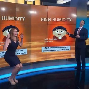 Our dramatization of the effects of humidity. Apparently it causes crying and squatting. #fox26forlife | Fox 26 Meteorologist Mike Iscovitz