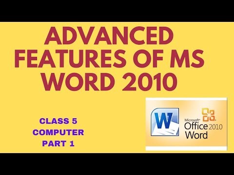 Advanced Features Of MS Word 2010||part(1)|class5|computer|ICSE