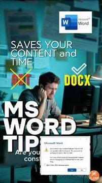 Stop Losing Word Content FOREVER (1-Time Fix!) ODT - DOCX #windows #microsoft #tips #xlens #xltip