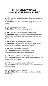 188K views · 829 reactions | HR Interview Call: Simple Screening Script | English Speaking | Facebook