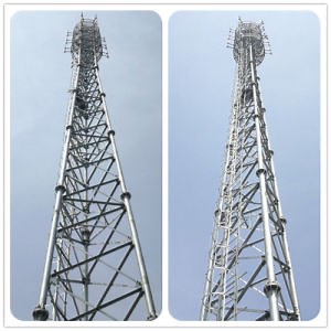 [Hot Item] Self Supporting Galvanized Steel 3leg Tubular GSM Rru MW WiFi Telecommunication Tower