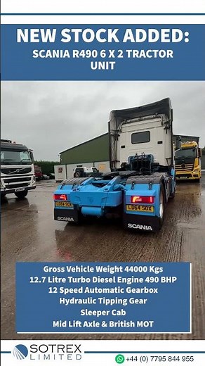 For Sale - Scania R490 6 X 2 Tractor Unit #truck #trucker #trucksforsale #scania #tractorunit