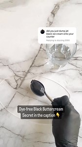 Haha! No, it’s not black ice cream and I didn’t dump it onto my counter 😅 The secret behind this Dye-free Black buttercream is Black Cocoa Powder…find the technique in my reels! Don’t forget to check it out 🖤 #funkybattercream | Funky Batter