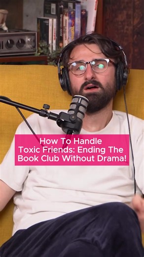 In this podcast clip, the caller explains how one member of their book club has become difficult — lying, oversharing, and creating tension. Their therapist even suggested distancing, but the group has no idea how to do that without a direct confrontation. The host points out how hard adult conflict can be. Instead of removing the person, the “solution” becomes shutting down the entire book club and quietly starting a new one — a surprisingly common strategy for grown-ups who hate drama. It high