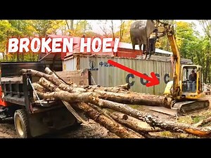 Excavator Breaks Down Loading Firewood! (Not Good!)