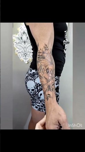 Fresh vs Healed Floral Sleeve 🌺✨ Fine Line Tattoo Progress