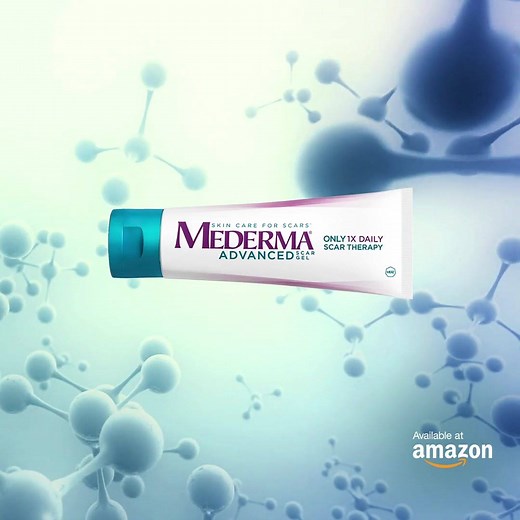 Mederma® Advanced Scar Gel can be used just once a day to visibly reduce the appearance of many kinds of scars -- including acne scars, surgery scars, and scars from burns, cuts, and other injuries. http://bit.ly/SocialASG | Mederma