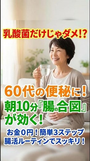 お金をかけずにできる60代腸活ルーティン！毎日朝ピタッと10分、便秘を脱出しましょう！ #60代腸活 #便秘解消 #朝ルーティン #腸活