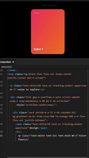 Build a Stunning Swipe Card Animation UI #tailwindcss