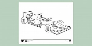 Racing Car Colouring Sheet