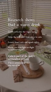 We all know how soothing a warm cup of tea feels... but do you know the science behind the comfort? 🔬 📚 Warmth activates the vagus nerve, which connects the brain to the heart, lungs, and digestive tract. It's part of the body's built-in balancing system, guiding us out of stress and back to equilibrium. 🤲💛🌬️💚 This shift is what's known as the parasympathetic response. It slows the heart rate, deepens the breath, and signals you're safe. Recent research from Harvard Medical School shows th
