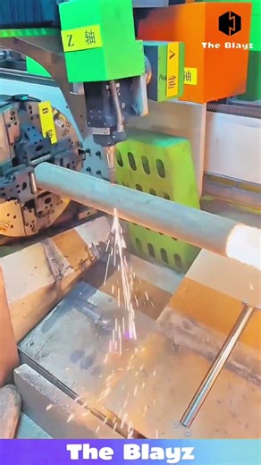 Machine Cuts Thick Steel Pipe with Precision | Heavy Duty Pipe Cutting