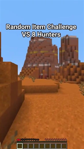 CRAZY Badlands Im Random Item Challenge VS 8 Hunters #minecraft #shorts