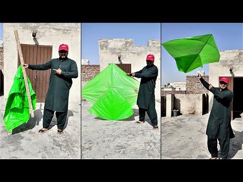 How to Make Plastic Sheet big kite and flying at home - Polypropylene kite - Polyethylene Poly kite