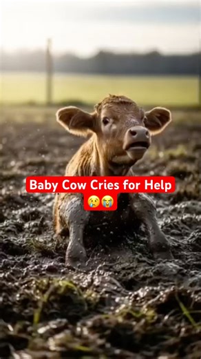 Baby Cow Cries for Help 😢 #shorts #youtubeshorts #rescue #animals