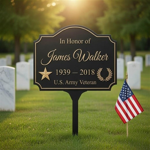 Veteran Memorial Metal Sign, U.S. Army Veteran Grave Marker, in Honor of Personalized Plaque, Custom Name and Dates - Etsy