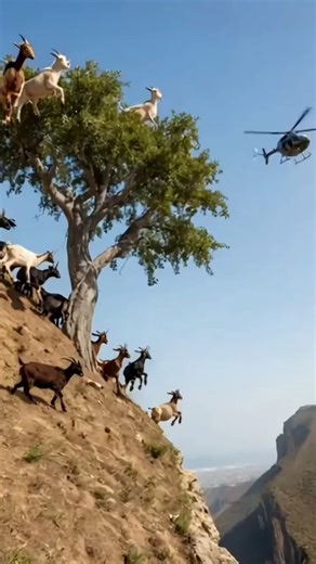 UNBELIEVABLE: Goats' Death-Defying Chopper Evade! 🐐🚁💨