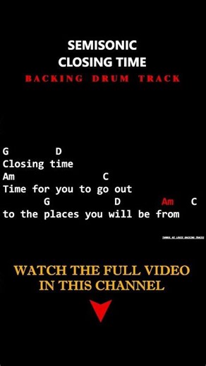 Semisonic - Closing Time (Chords with Lyrics & Drums) #semisonic #closingtime #90srock