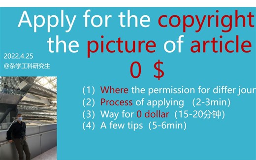 0元申请综述文章图片版权（apply for copyright）