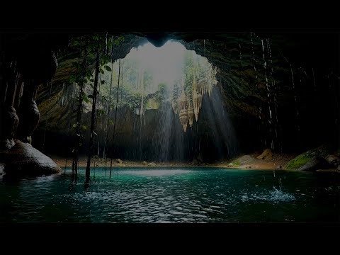 Take Refuge from the Heavy Rain in a Hidden Water Cave – Cave Rain Ambience for Sleep & Relaxation