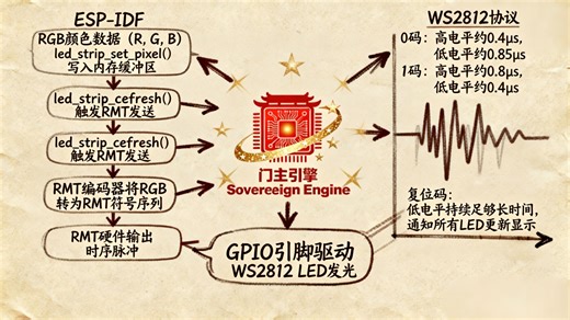 45ESP32-S3 WS2812 RGB RMT驱动 ESP32-S3嵌入式AI物联网项目基于2026ESP-IDF框架以及结合C语言与FreeRTOS