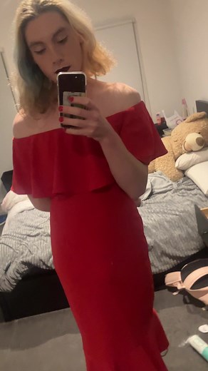 Red Dress Vibes: Embrace Your Femboy Style