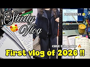 First Vlog of 2026 🎉🔥 | Studying as a CBSE Class 9 Student 📚⏰ | Study Routine🤧 + life updates 💅🏻