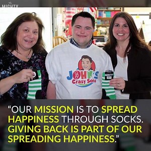 724 reactions · 123 shares | Meet John Cronin: The young entrepreneur with Down Syndrome who is destroying stereotypes and turning his passion for socks into his own million-dollar sock business. | John's Crazy Socks | Facebook