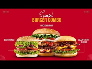 Motion Graphic Social Media Food Animation Ads in After Effects | Burger Animation