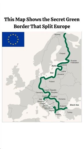 This Map Shows the Secret Green Border That Split Europe #EuropeMap #GreenBelt #IronCurtain #Mapping